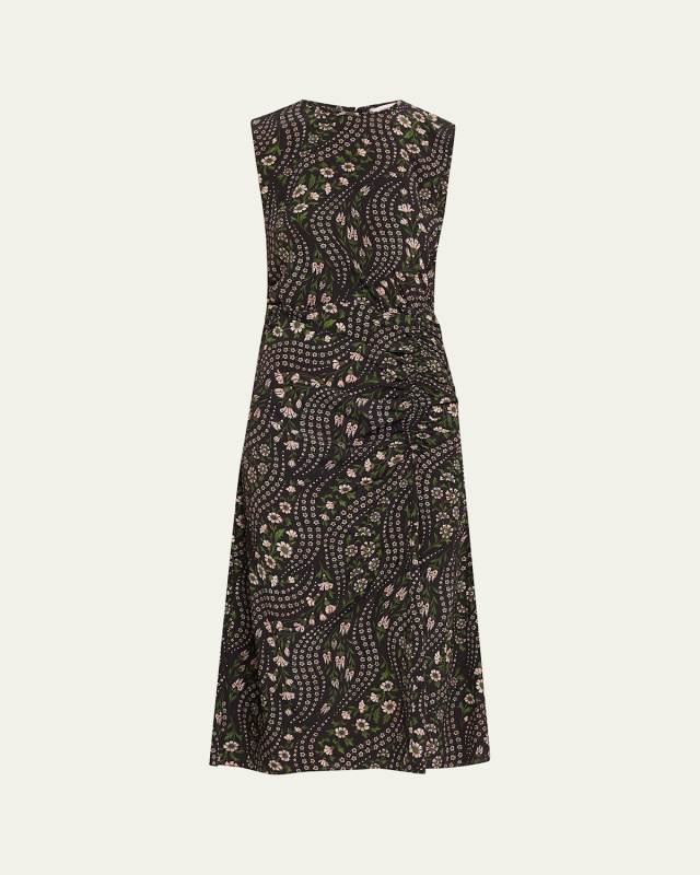 Viviana Floral Silk Midi Dress